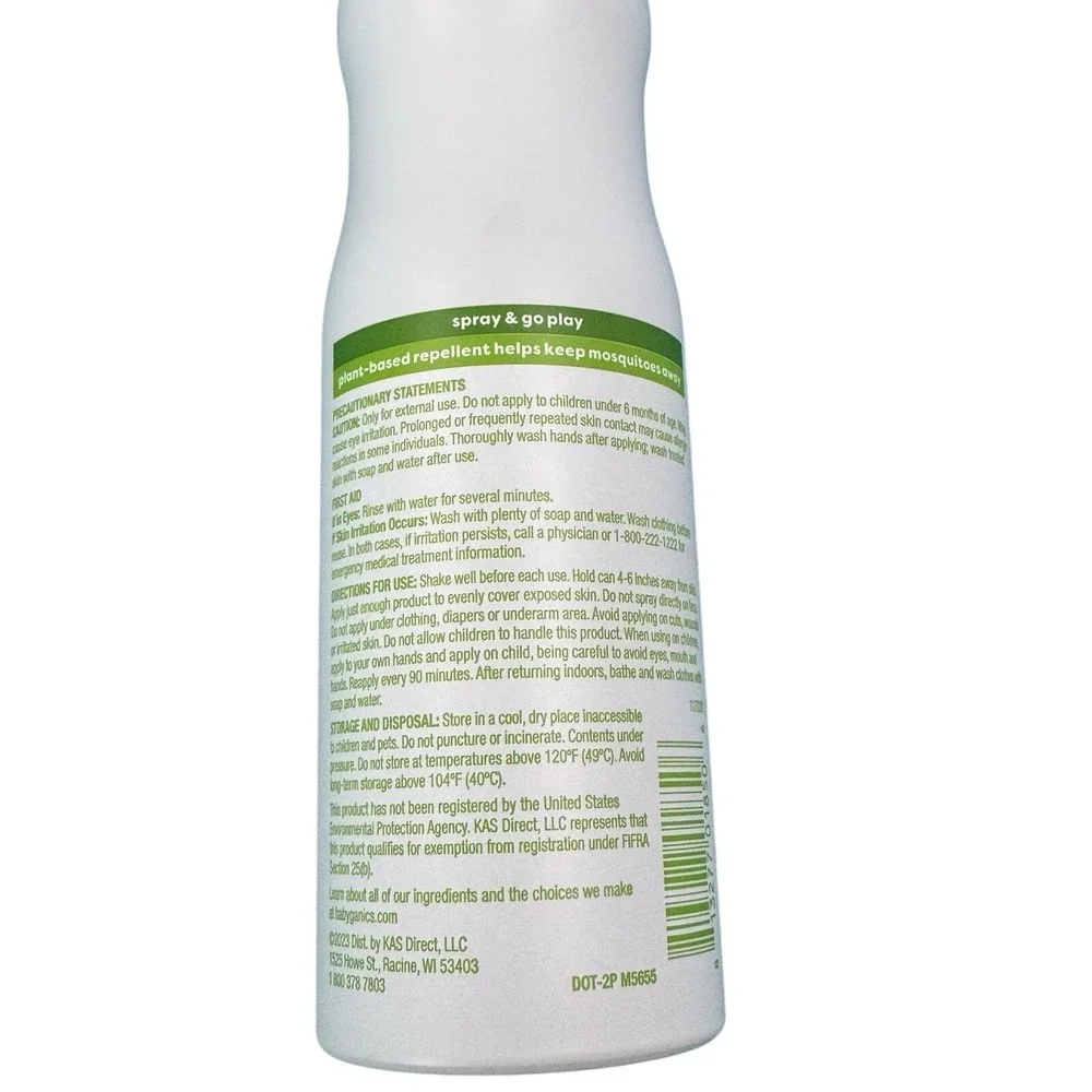 Babyganics Natural Insect Repellent DEET-Free Plant Based Spray 8oz and 5oz‎ Set